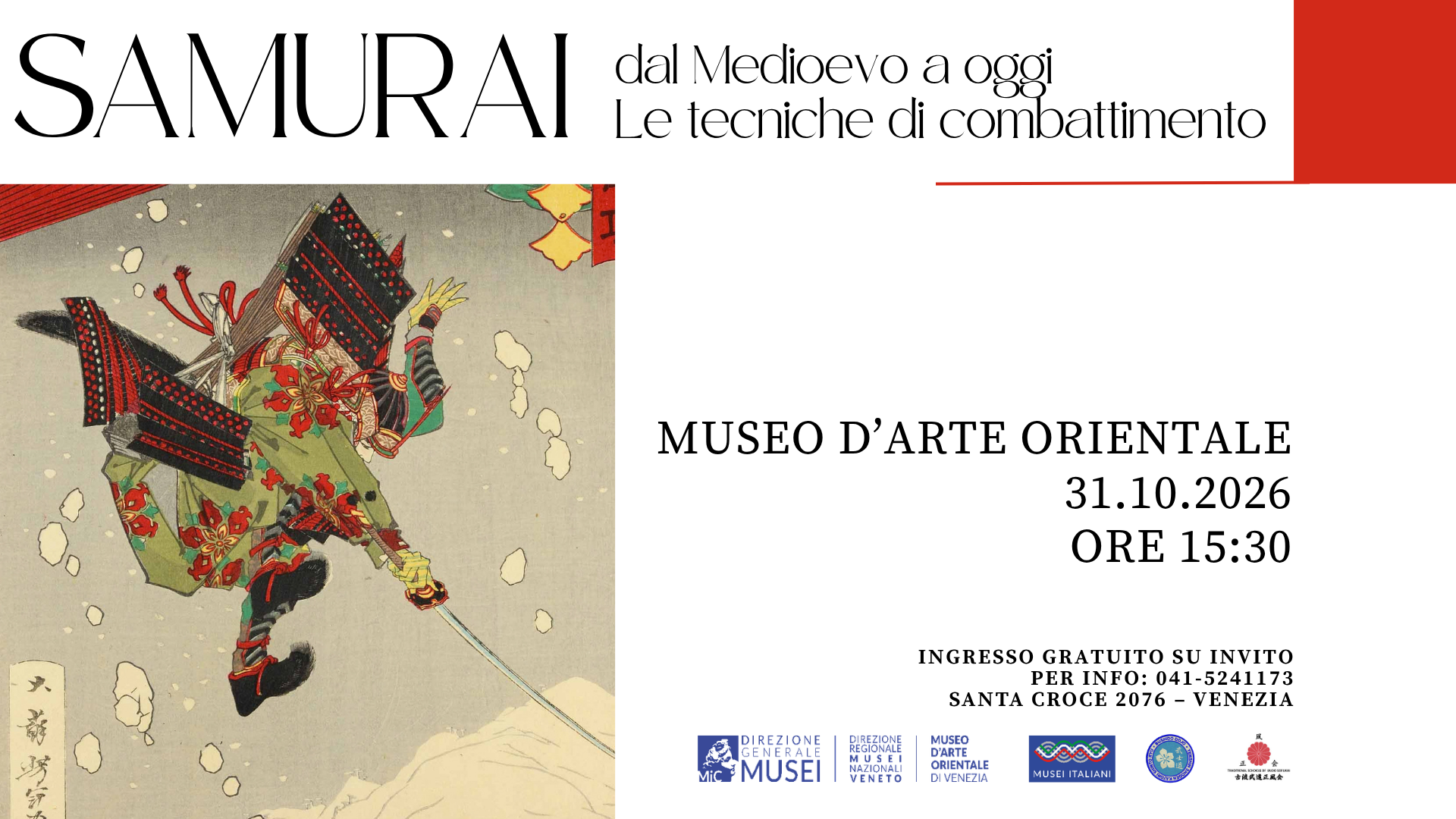 Samurai dal Medioevo ad oggi. Le tecniche di combattimento | Museo d'Arte Orientale Venezia
